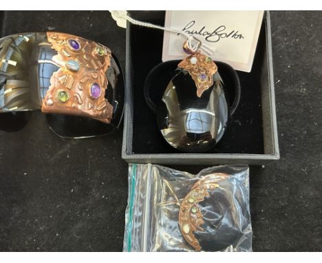 Paula Bolton bangle, pendant &amp; earrings 