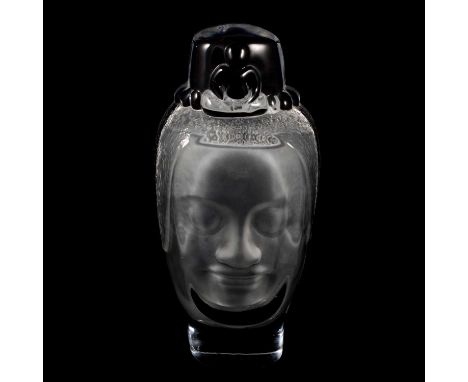 Roy Adzak for Daum - a crystal glass Buddha head, signed, 35cm.Condition report:No chips or evidence of polishing. Some light