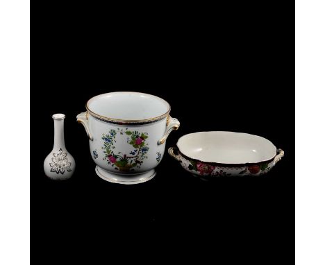 Quantity of assorted table ware and decorative ceramics including a Herend jardiniere, Wedgwood jasper ware caddy and cover, 