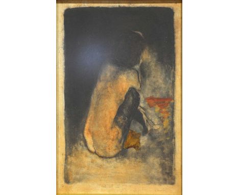 Roy Fairchild-Woodard,Nude with Gold,signed, artist's proof lithograph,75x56.5cm,framed and glazed.