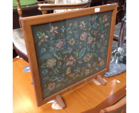 A NEEDLEWORK FIRE SCREEN