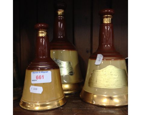 THREE BELLS SCOTCH WHISKY DECANTERS - EMPTY