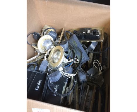 BOX OF LIGHT WALL SWITCHES - BRASS FINISH