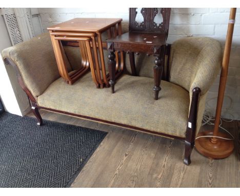 AN EDWARDIAN INLAID SOFA L180CM D63CM H74CM