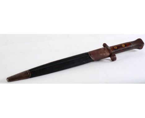 CIRCA 1893 BOER WAR, BRITISH ENFIELD BAYONET BY WILKINSON SWORD CO., having double edge pointed blade with WD mark, 12" (30.4