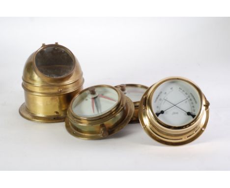 20 CENTURY YUGOSLAVIAN "KOMPASS RIJCKA" to indicate roll of ship in brass, bulkhead type case, having 4 1/2" (11.45 cm) diame