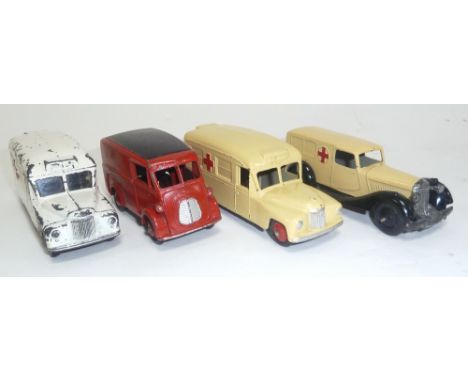 DINKY TOYS DIECAST AMBULANCE No 30F cream and black (restored) DITTO DAIMLER AMBULANCE  cream and red No 30H and LATER EXAMPL