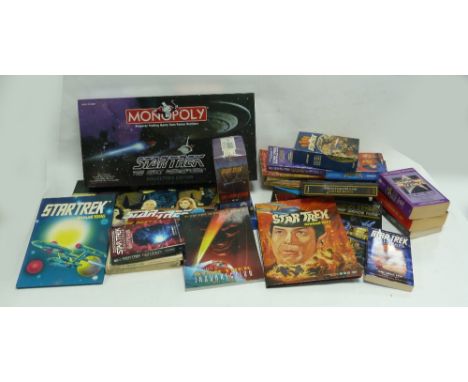 STAR TREK 'THE NEXT GENERATION' MONOPOLY BOARD GAME, two other BOARD GAMES, one with interactive video, TWO ANNUALS, 1977 and