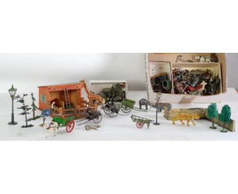 SELECTION OF BRITAINS & JOE HILL CO AND OTHERS LEAD FARM AND 300 ANIMALS in various scales/sizes to include ostrich approx 3"