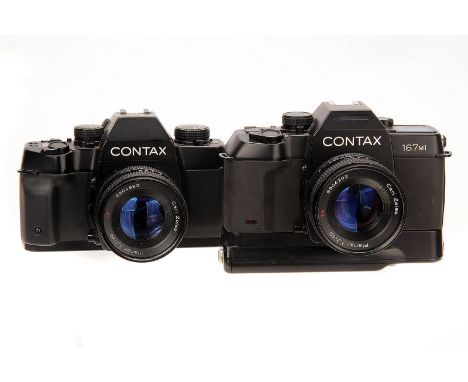 A Contax ST SLR Camera, black, serial no. 009208, with Carl Zeiss Planar T* f/1.7 50mm lens, black, serial no. 6904993, body,