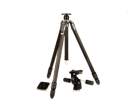 A Gitzo G1327 Mk2 Carbon Fibre Tripod, with Manfrotto 029 head