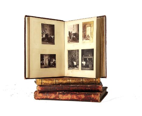 Albumen Prints: four calf gilt /half calf gilt albums of albumen prints of contemporary art, mostly genre scenes and portrait