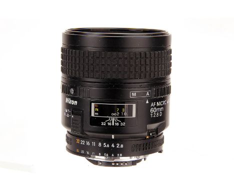 A Nikon AF Nikkor f/1.8 85mm Lens, black, serial no. 206446, body, G, elements, VG, some light fungus