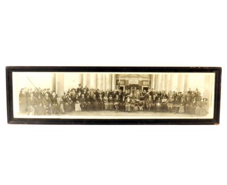 A US Panoramic Group Portrait, silver print, citizens from Reading PA at Panama Pacific Exposition, San Francisco CA, 23 Augu