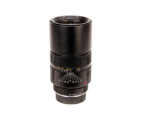 A Leitz Elmarit-R f/2.8 180mm Lens, black, serial no. 2356139, body, G-VG, elements, G-VG, internal fungus