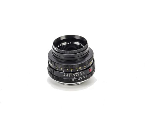 A Leitz Summicron-R f/2 50mm Lens, black, serial no. 2412479, body, VG, elements, VG-E, with caps and bubble, in maker’s box