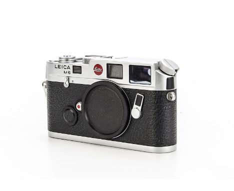 A Leica M6 Rangefinder Body, chrome, serial no. 1713600, body, VG, shutter working, some very light marks to top plate