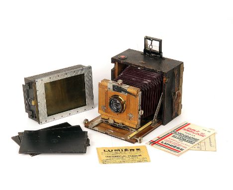 An E. Krauss Takyr II Hand & Stand Camera, serial no. 958, with E. Krauss Tessar-Zeiss f/6.3 145mm lens, serial no. 64421, bo