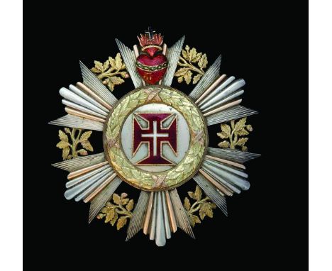 Portugal, Order of Christ, breast star, early 19th century, in silver, gold and enamels, of fine manufacture, bearing the sac