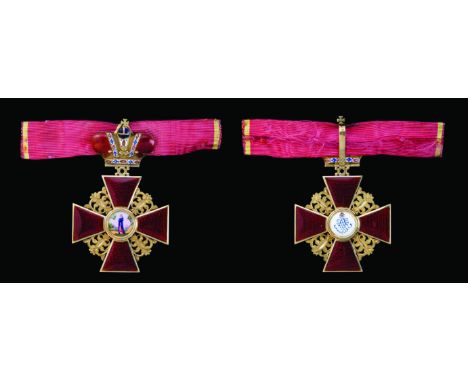 Russia, Order of St Anne, First Class badge with Crown, in 72 zolotnik gold, by Wilhelm Keibel, St Petersburg, 1856, marked b