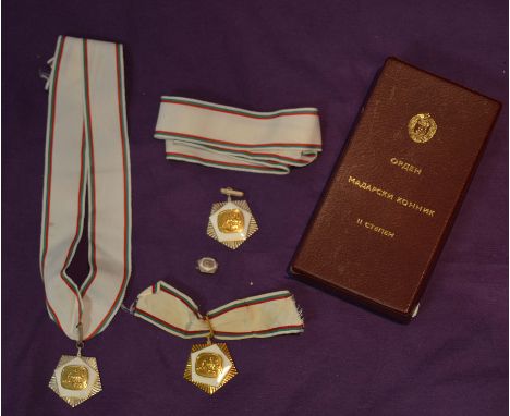 Bulgaria, People’s Republic, Order of the Madarski Horseman, Civil Division, First class neck badge, in silver-gilt and white