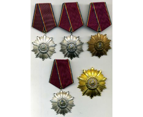 Romania, Order of 23 August, Second Class breast star, in silver-gilt, central border set with pastes; together with Fourth C