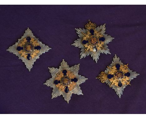 Romania, Order of the Star, type 2, Military Division, Grand Cross breast stars (2) and Grand Officers breast stars (2), all 