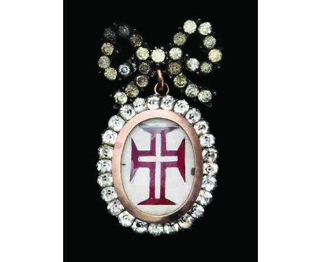 Portugal, Order of Christ, jewelled breast badge, mid-late 18th century, in silver, gold and enamels, pastes surrounding glaz