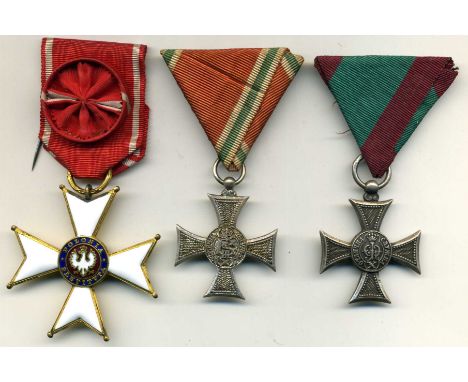 Bulgaria, Long Service Cross for 10 years’ service (2), in silvered metal, incorrect ribbons, and Poland, Order of Polonia Re