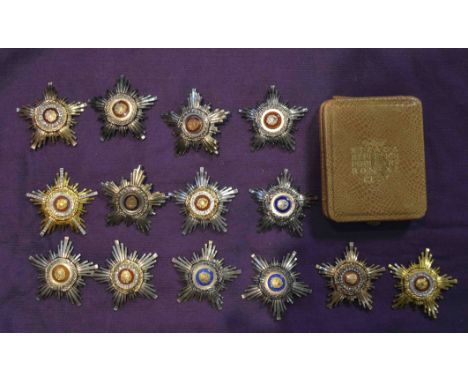Romania, Order of the Star of the Socialist Republic, various insignia (13) comprising, First Class star, in gilt, central su