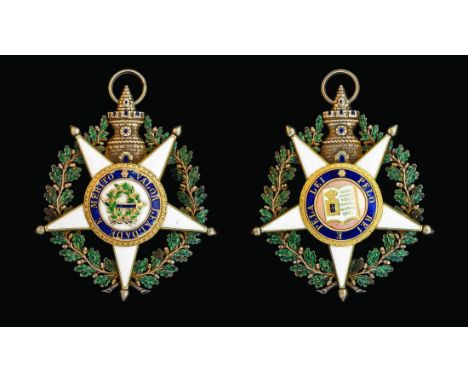 Portugal, Order of the Tower & Sword, Type 3 (Post Mid-19th Century) Grand Cross set of insignia, comprising Grand Cross sash
