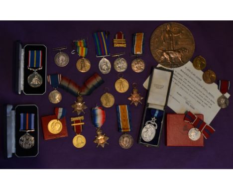 Miscellaneous Great War Medals (13), British War and Victory Medal pair (1105 A. Cpl. H. T. Northcott. R.A.M.C.), 1914-15 Sta