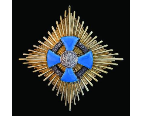 Romania, Faithful Service Order, type 2, Grand Cross breast star, by Heinrich Weiss, Bucharest, in silver-gilt, with silver a