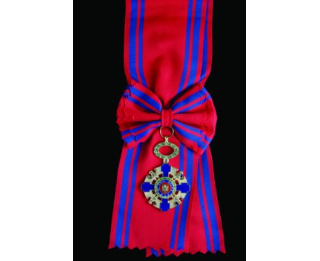 Romania, Republic, Order of the Star, Civil Division, Grand Cross set of insignia, sash badge, in gilt and enamels, width 60.