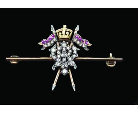 Coldstream Guards, jewelled military badge in silver and enamels, in the form of a Garter Star, with blue enamel Garter, cent