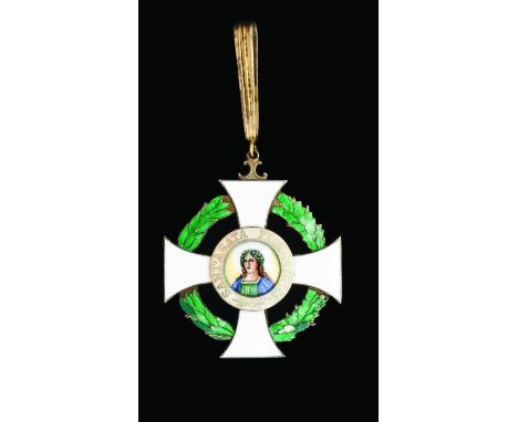 San Marino, Order of St Agatha, Commander’s neck badge, in silver-gilt and enamels, width 51mm, minor enamel damage, very fin