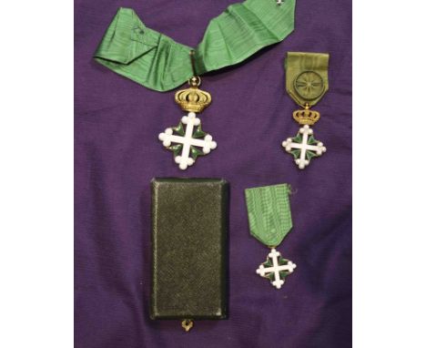Italy, Order of St Maurice and Lazarus (3), Commander’s, Officer’s and Knight’s breast badges, last in case of issue, and sec