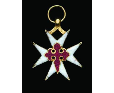 Portugal, Combined Order of St James of the Sword and the Order of Malta, badge, early 18th century, in Maltese cross style, 
