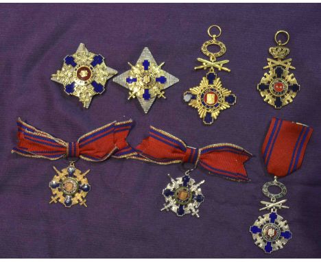 Romania, Republic, Order of the Star, Military Division, Commander’s neck badge with swords above cross for Peacetime Merit, 