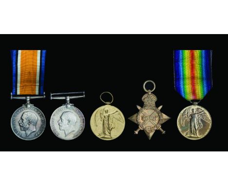 Medals awarded to the Timms Family, groups to two brothers, comprising: (i) A Great War Trio & Memorial Plaque to Leading Sea