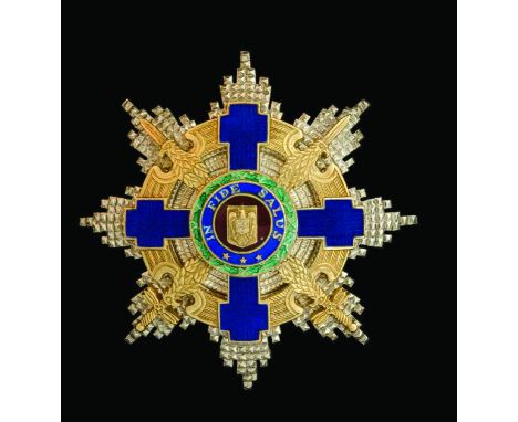 Romania, Republic, Order of the Star, Military Division, Grand Cross set of insignia, with swords in angles for War Merit, co