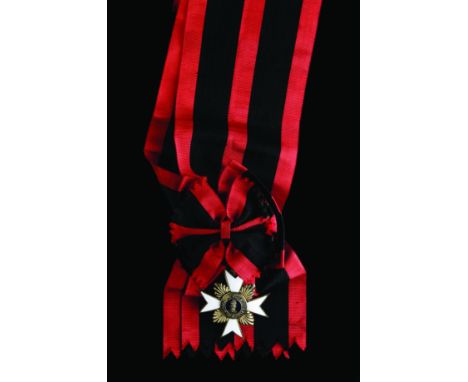 Vatican, Order of St Sylvester, Grand Cross insignia, comprising sash badge, in silver-gilt and enamel; width 56mm, good very