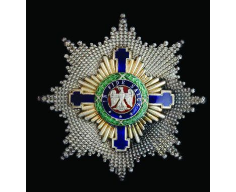 Romania, Order of the Star, Civil Division, type 1, Grand Cross insignia, comprising sash badge, with uncertain export mark o