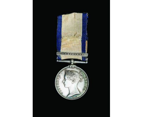 Naval General Service, 1793-1840, single clasp, Trafalgar (Mark Sweny. Actg. Lieut.), erased and engraved in contemporary upr