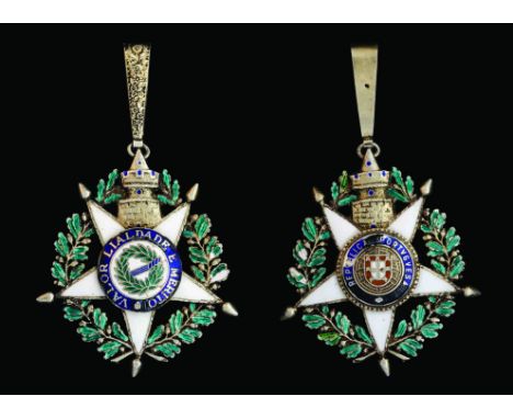 Portugal, Order of the Tower & Sword, Type 4, Republic Issue (Post 1910), Grand Cross sash badge, c.1930, in silver-gilt and 