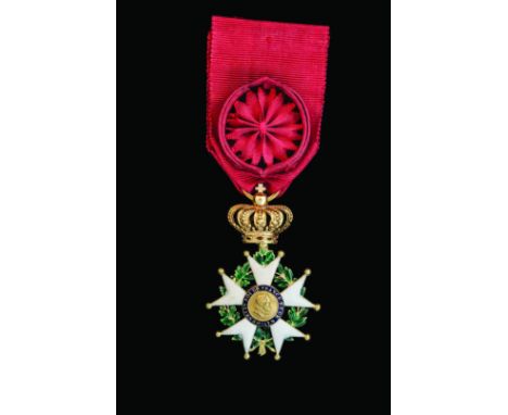 France, Légion d’Honneur, Second Restoration (1815-30), Officer’s breast badge (1815-19), with rooster’s head hallmark in tie