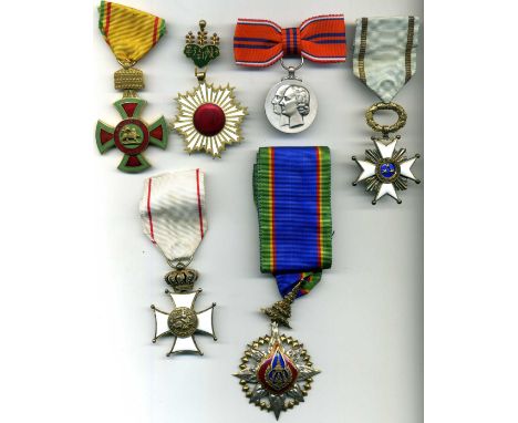 Miscellaneous (6), Ethiopia, Order of Menelik II, Knight’s breast badge, in silver-gilt and enamels; Japan, Order of the Risi