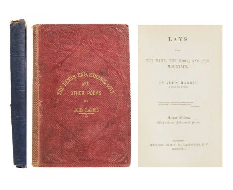 (Poetry) HARRIS, John. Two works.  'The Land’s End, Kynance Cove, and Other Poems,' first edition, with subscribers list, ori