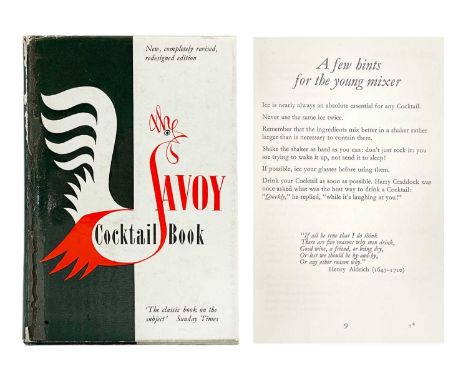 CRADDOCK, Harry. 'The Savoy Cocktail Book,' New, completely revised, redesigned edition sixth printing,original decorative cl