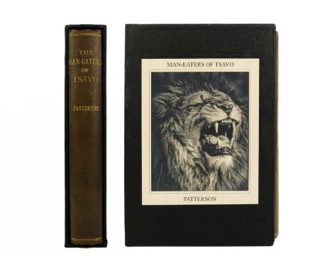 JH Patterson 'Man-Eaters of Tsavo and other East African Adventures' Illustrated slipcase and illustrations throughout, 1907.